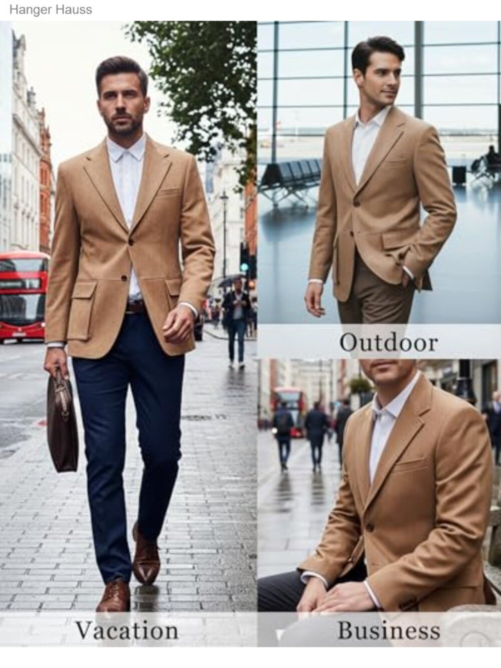 Men's Suede Notch Lapel Two Button Sport Coat Blazer Casual Western Wedding - Picture 4 of 6